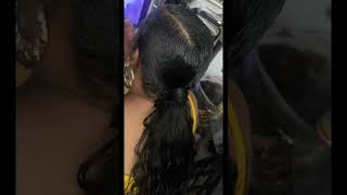 Weave Ponytail| Side Part| Ponytails |Quick Styles #hair #beauty #barbie #hairstyle #fyp #trending