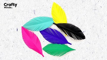 How to make Paper Feathers | DIY Paper Feather Making Step by Step  | Crafty Minds