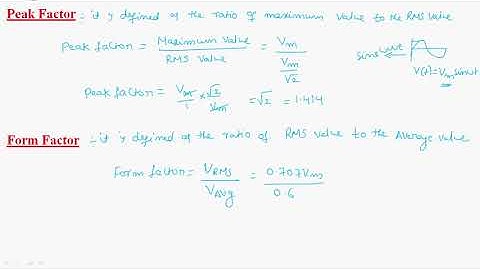 Peak factor | Form factor  | Electrical Circuits | Lec-34