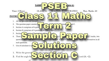 PSEB Class 11 Maths Term 2| Sample Paper Solutions | Section C | Scholar Tutorial