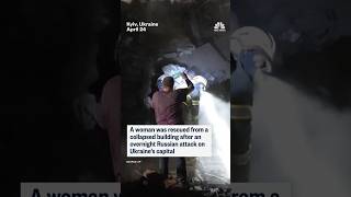 Woman rescued from rubble after Russian attack on Kyiv