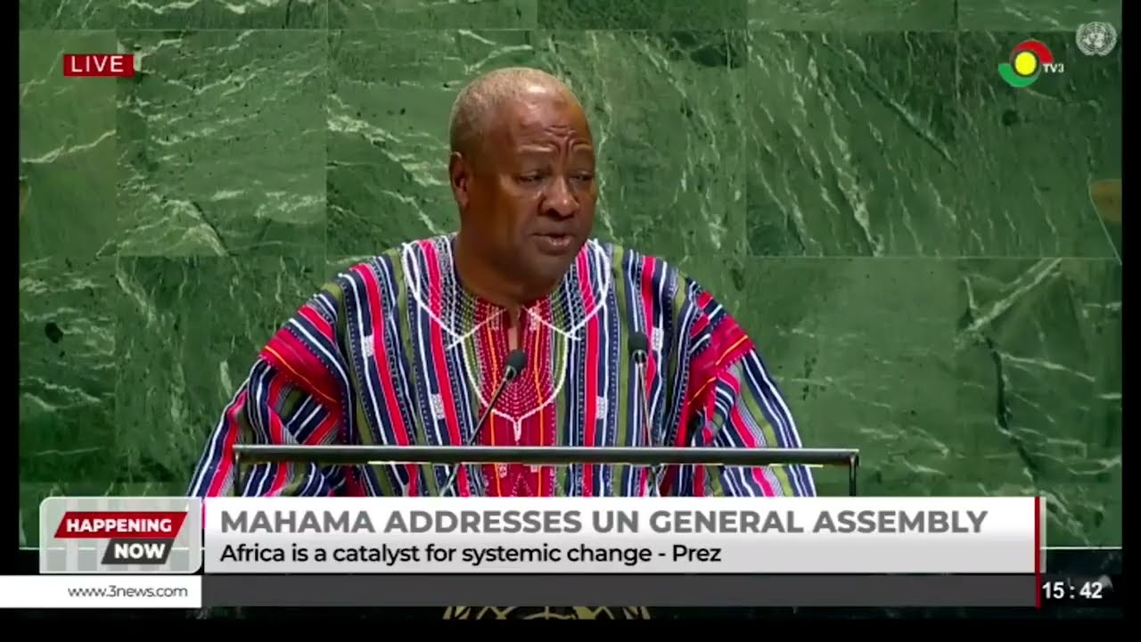 ПОЛНАЯ РЕЧЬ: Речь президента Джона Махамы на 80-й Генеральной Ассамблее ООН