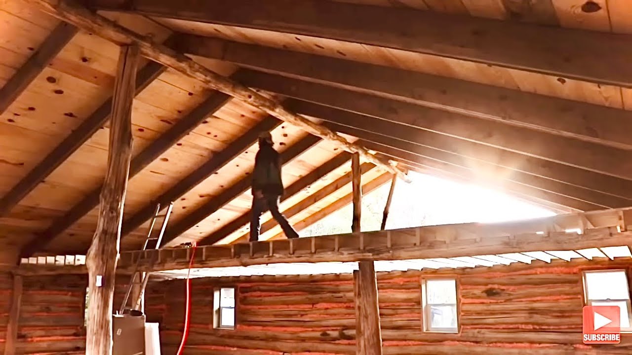 Huge Off grid Cabin build Alone in the Woods | Timelapse - YouTube