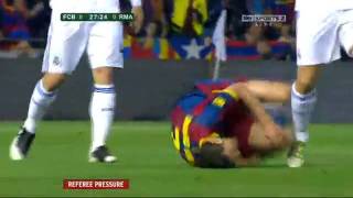David Villas Fake Broken Leg In The 2011 Copa Del Rey Real Madrid Vs Barcelona Youtube