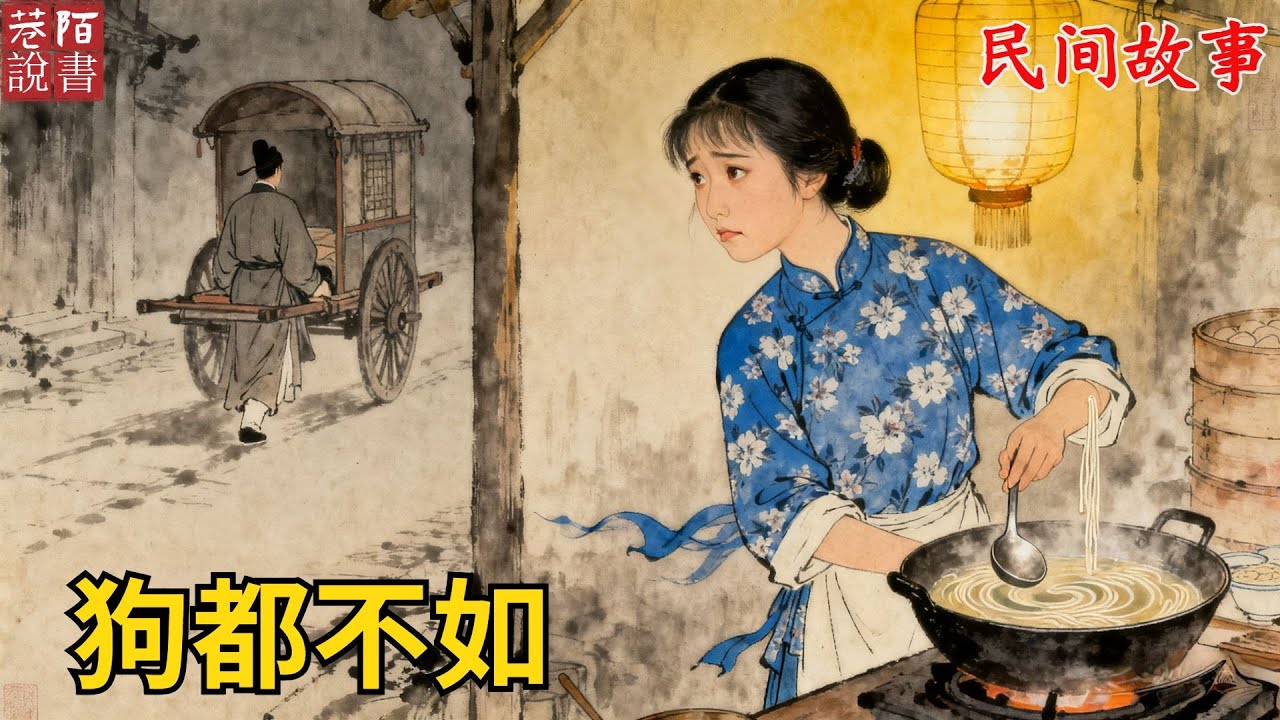 面摊小娘子总给穷书生多舀一勺肉臊，书生高中后却忘恩负义。她心灰意冷时，曾被喂饱的流浪狗们竟叼来珍稀香料，助她做成“天下第一面”！【巷陌說書人】#巷陌說書人#奇聞#故事#民間故事#故事頻道#說書#聽書