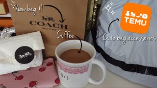 Coach Unboxing (new & pre loved) + Temu Cute Girly Bag Accessories Haul