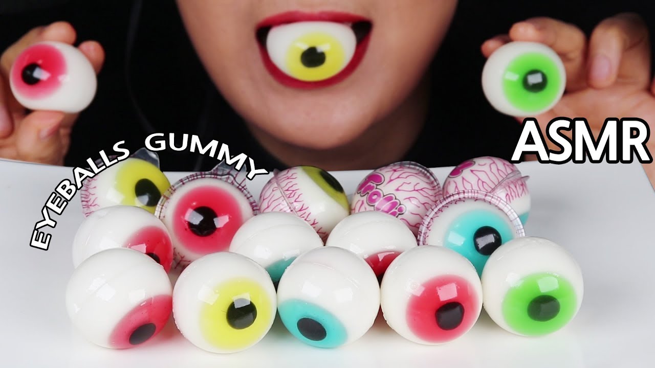ASMR | TROLLI EYEBALLS GLOTZER GUMMY EATING SOUNDS 눈알젤리 리얼사운드 먹방 No