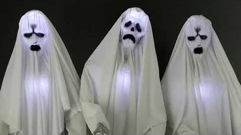Life Size Animated Haunting Ghost Trio Spirits Halloween Prop Decoration