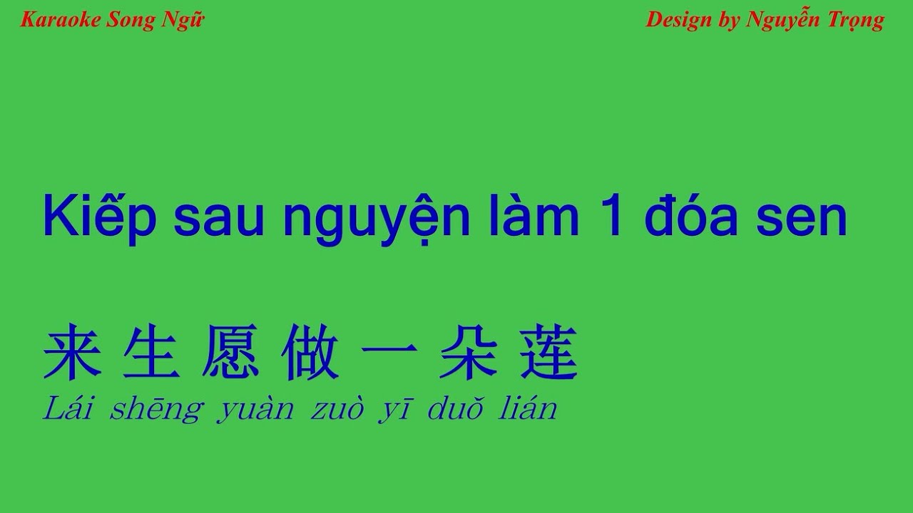 Karaoke (Nữ) - Kiếp sau nguyện làm 1 đóa sen - 来生愿做一朵莲 (A Min)