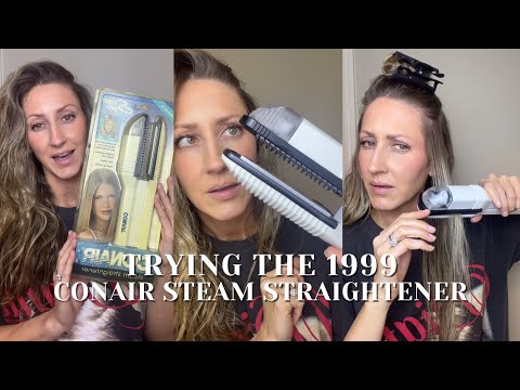 Trying the 1999 Conair Steam Straightener for the first time | Does it work??