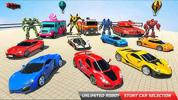 Mega Ramp Robot Car Stunts Impossible Tracks - Robot Transform Stunt Game 2020 - Android Gameplay