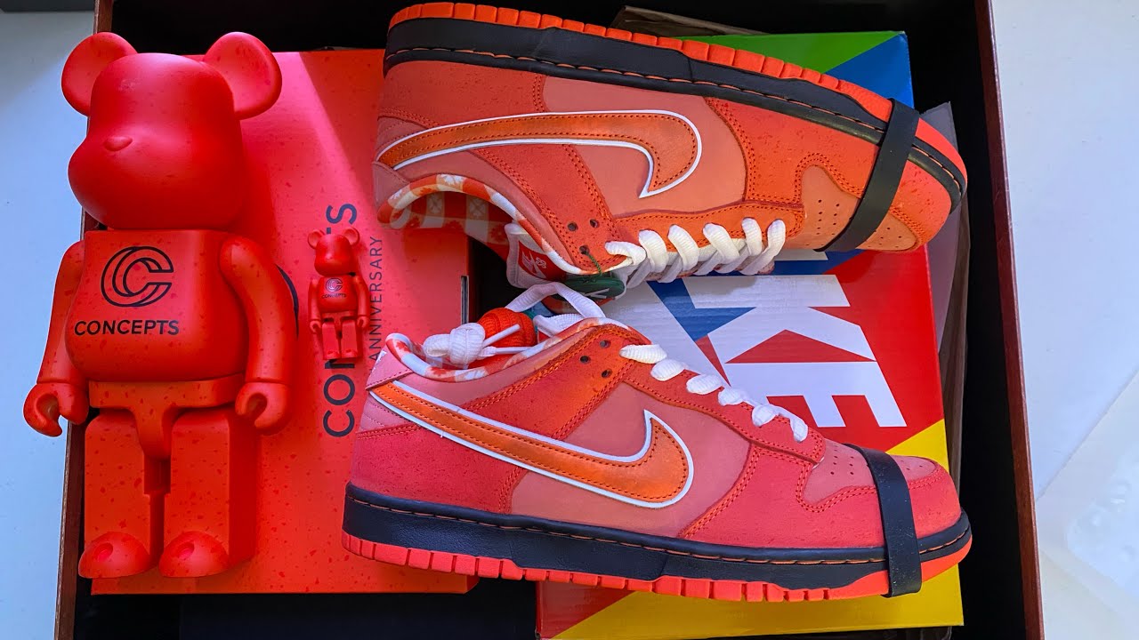 NIKE SB DUNK LOW CONCEPTS ORANGE LOBSTER SPECIAL BOX REVIEW & ON FEET