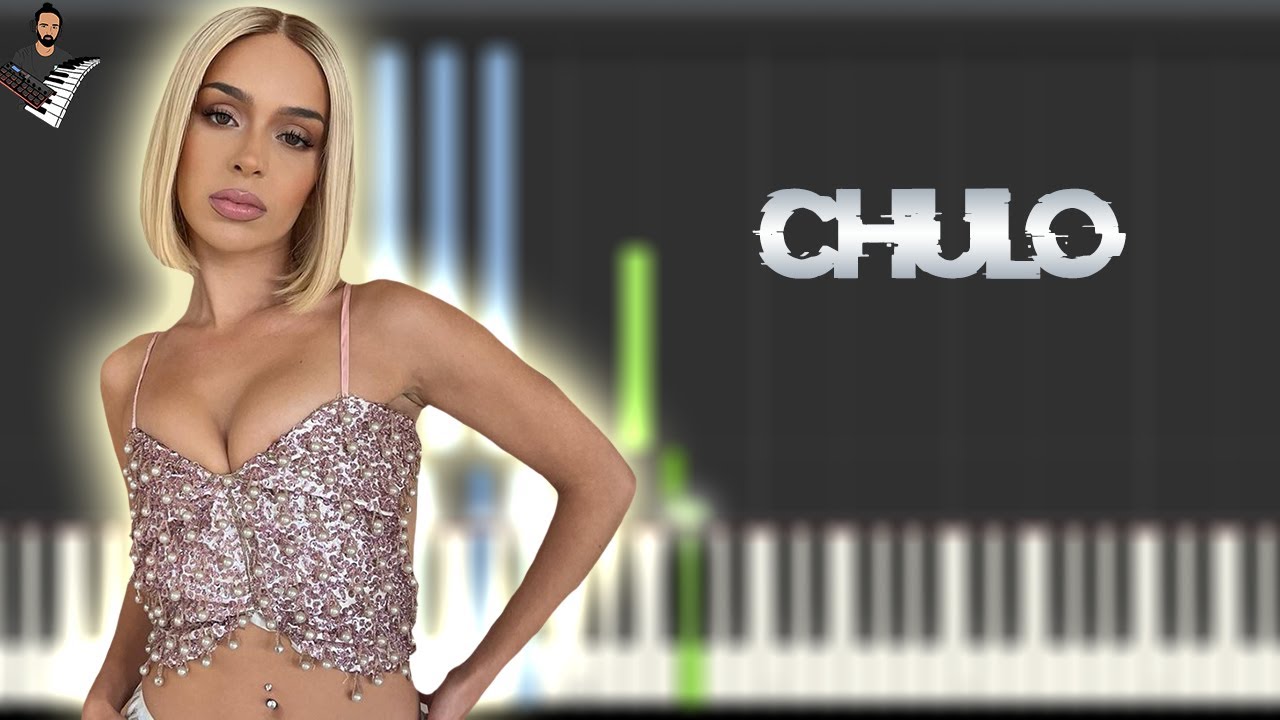 Bad Gyal - Chulo | Instrumental Piano Tutorial / Partitura / Karaoke / MIDI