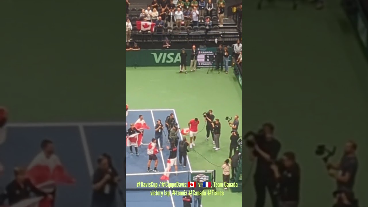#DavisCup /#CoupeDavis:🇨🇦 v. 🇫🇷Rinderknech, Victory Lap #tennis #Canada #France