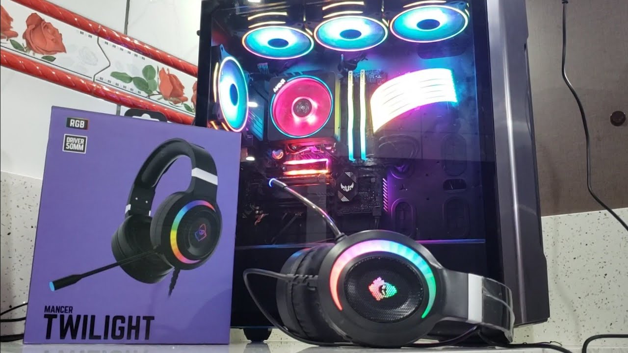 Novo headset gamer mancer twilight rainbow rgb YouTube