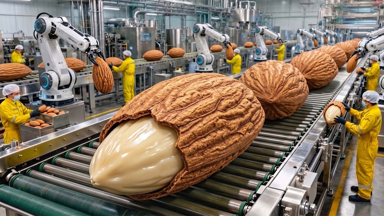 How Millions of Almonds Are Harvested | Discover the Full Factory ...