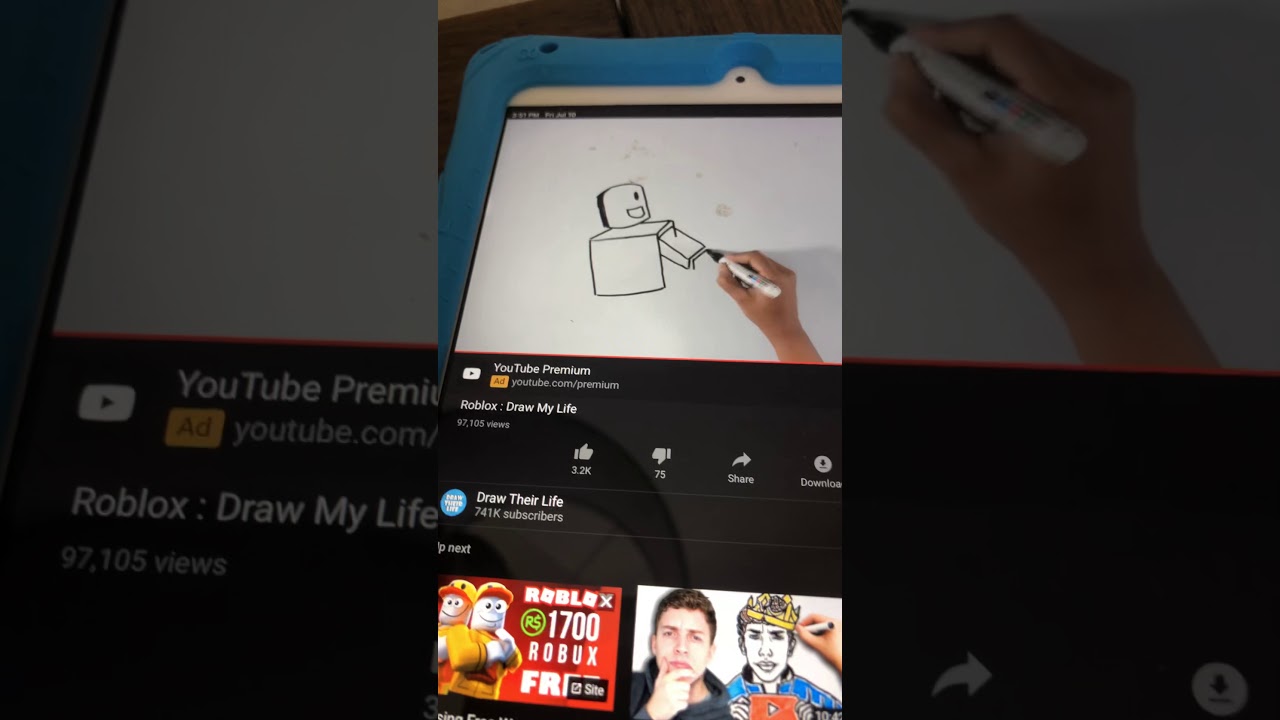 Reacting roblox draw my life part 2 - YouTube