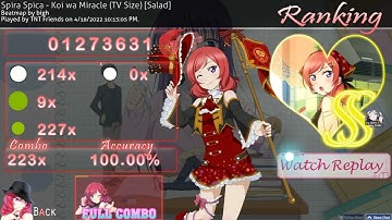 Osu CTB |Koi wa Miracle (TV Size)| Salad + DT SS 108pp