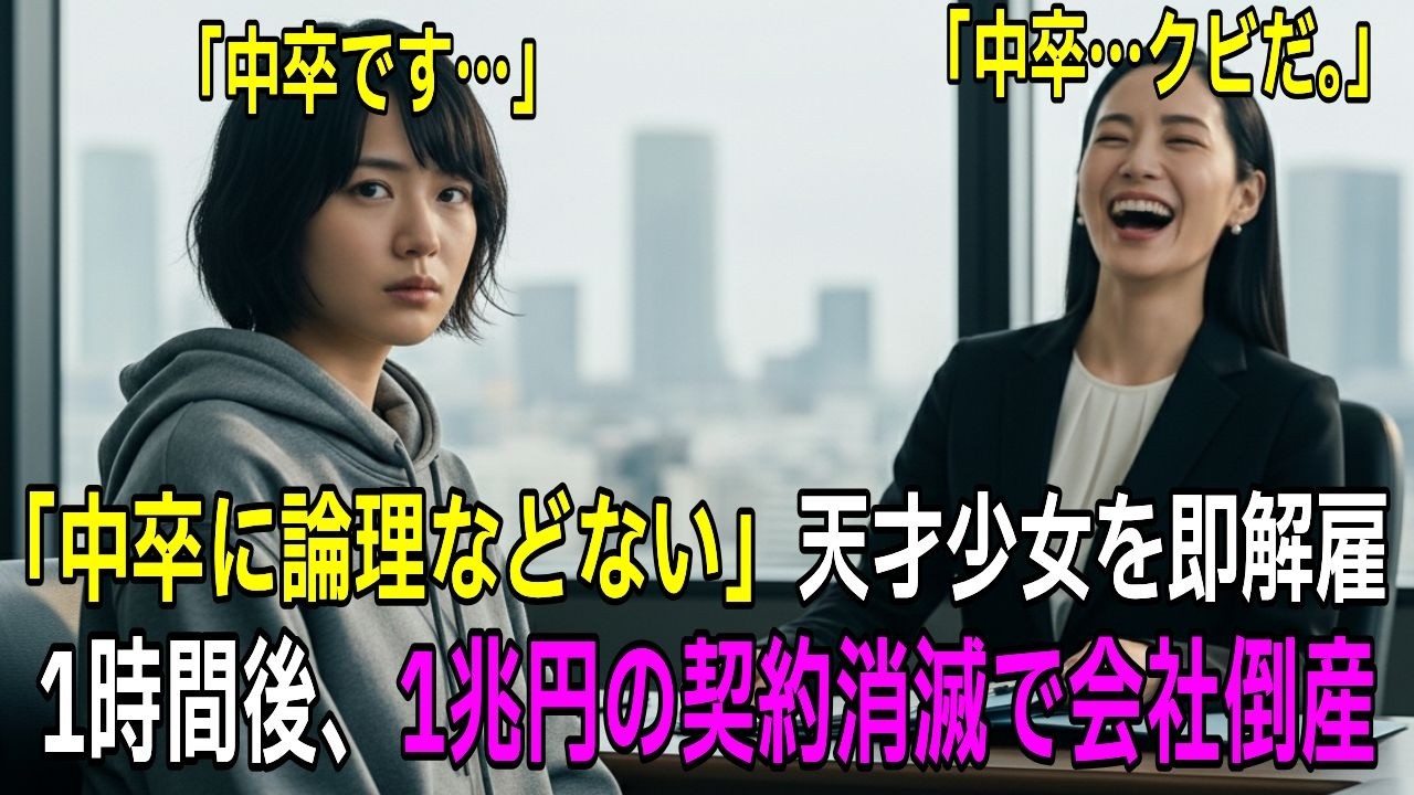 「中卒に論理などない」IQ200の天才少女을解雇した社長、わずか1時間で1兆円契約消滅で会社倒産！【感動する話】【朗読】