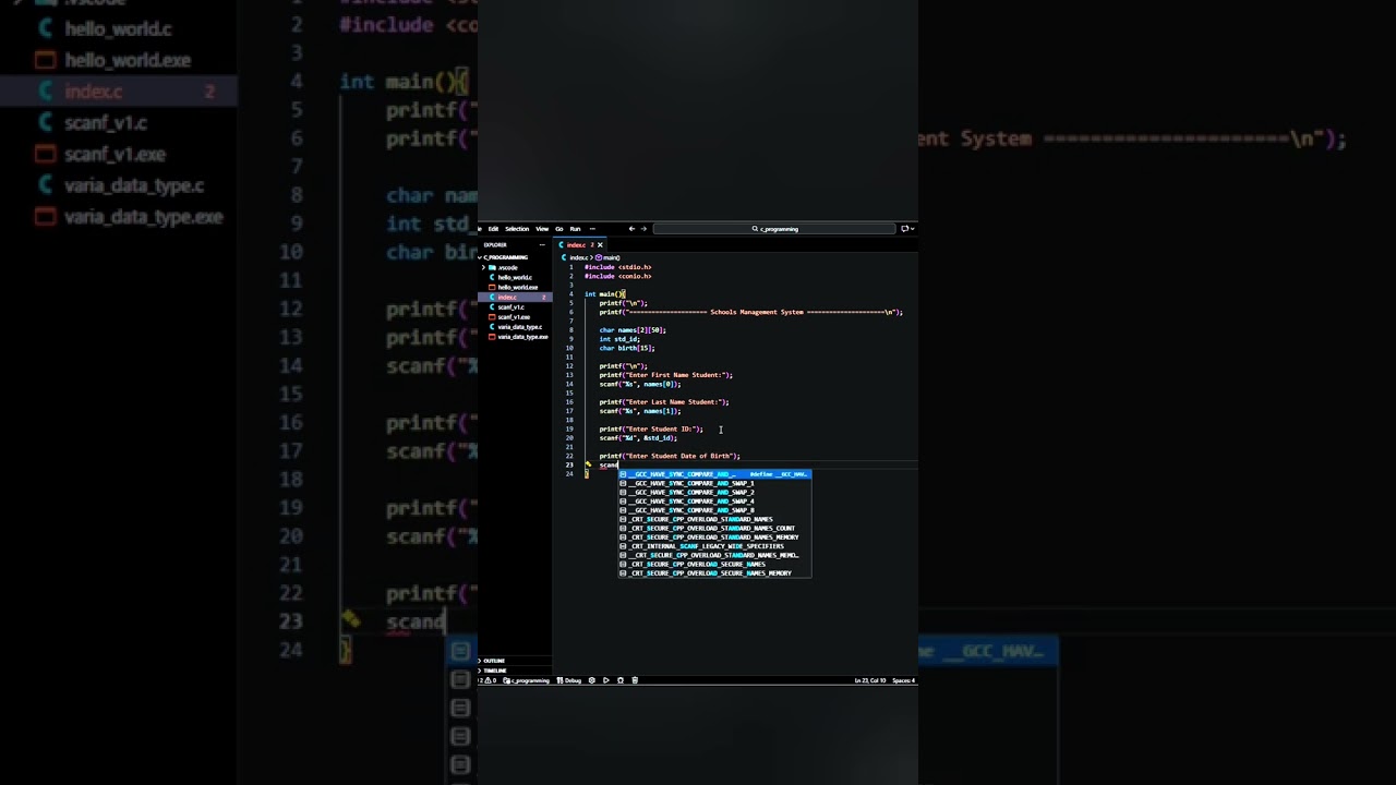 This is the C Program language | Video ទី1