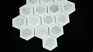 Famous CARRARA WHITE & LIGHT GREY HEXAGON MARBLE MOSAIC Net Worth