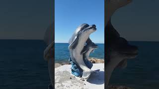 Monument to dolphins sea Crimea