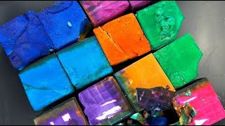 14 Vibrant Dyed Gym Chalk Blocks | ASMR screenshot 3