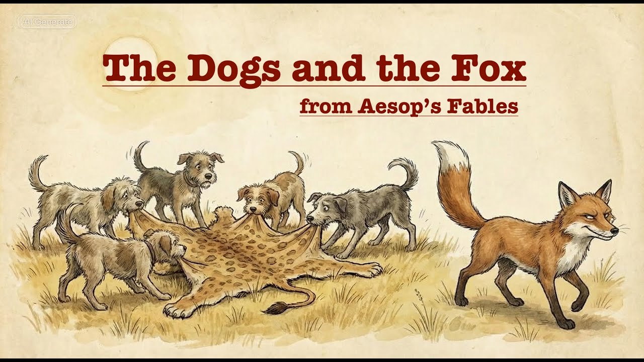 The Dogs and the Fox (Aesop's Fables)