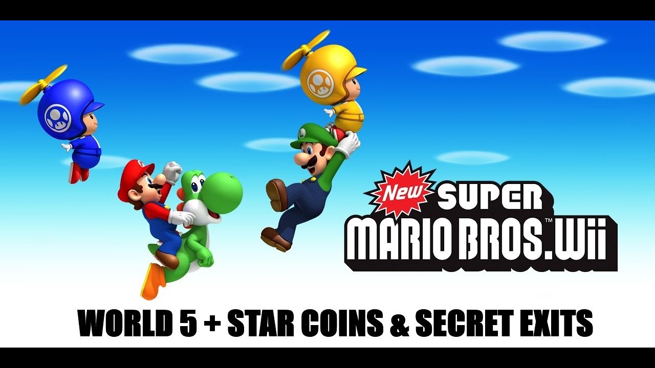New Super Mario Bros. Wii World 5 Walkthrough - YouTube