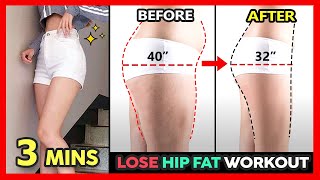 3 MINS LOSE HIP FAT WORKOUT | Reduce Hip fat and Thigh fat fast, Get slim body