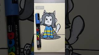 Drawing Temmie from #undertale with #posca markers | #art #shorts