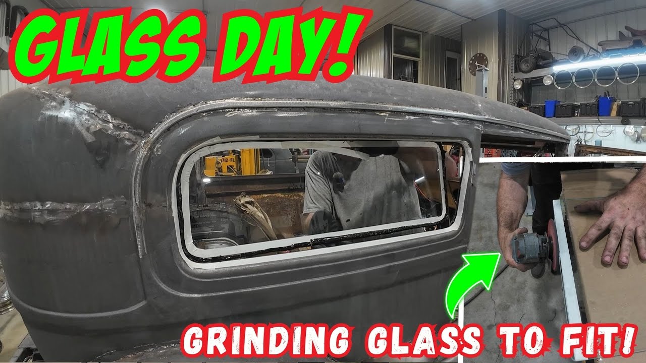 Modifying the custom made glass and installing glass in our Model A ...