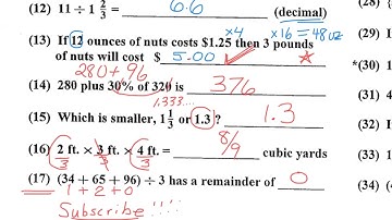 UIL Number Sense Test A 2008