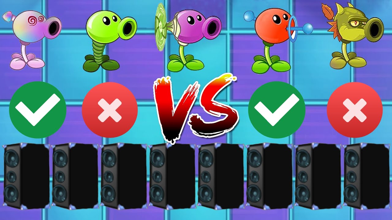 All Premium & Free Plants Power UP vs Zombie Speaker - PvZ 2 Challenge ...