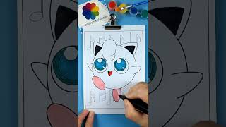 Jigglypuff Sing A Song 🎶🎵🎙 #coloring #pokemon #jigglypuff #coloringbook #coloringpages #shorts #art