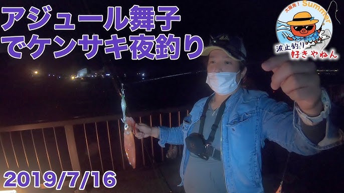 アジュール舞子 爆釣と噂の堤防でケンサキイカライトエギング 夜釣り Youtube