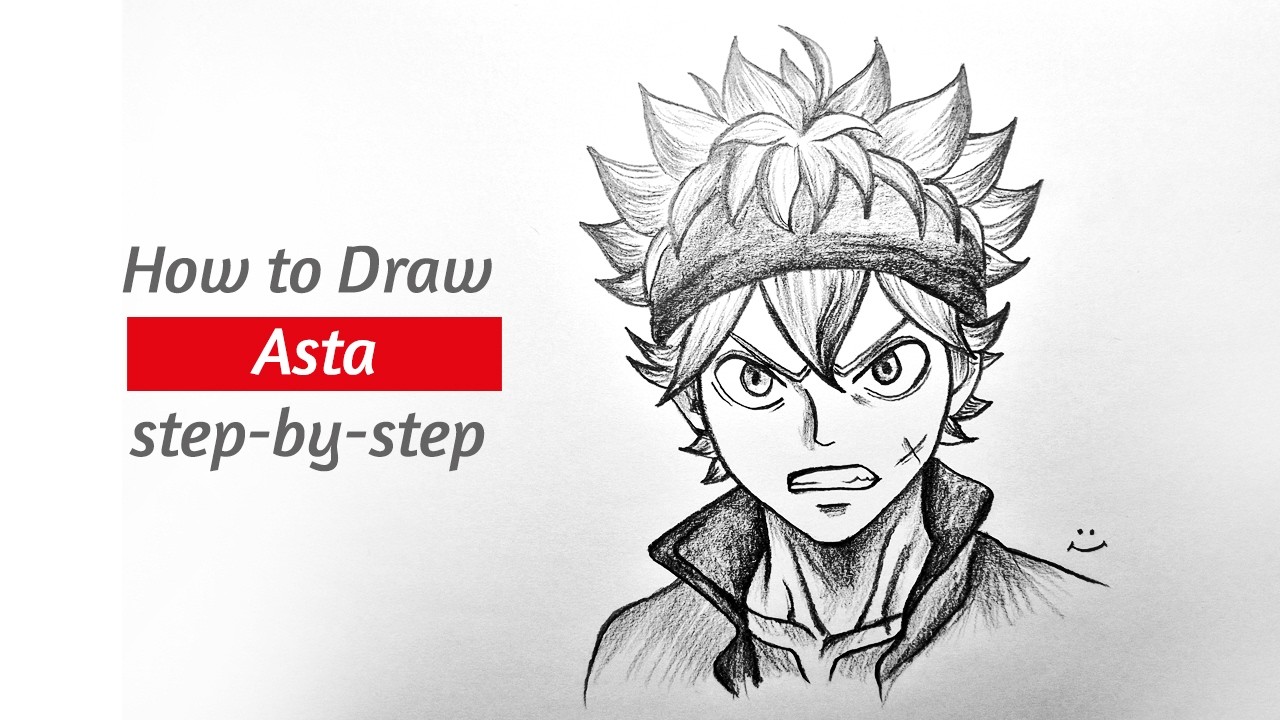 How to Draw Asta from Black Clover | step by step | Anime drawing videos for beginners