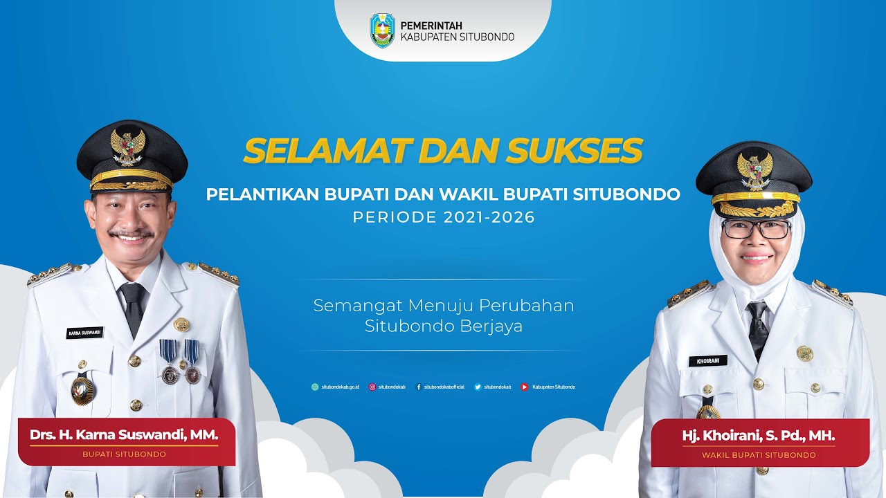 PELANTIKAN BUPATI DAN WAKIL BUPATI KABUPATEN SITUBONDO 26 FEBRUARI 2021