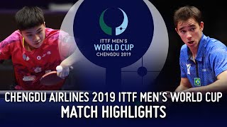 Lin YunJu vs Hugo Calderano | 2019 ITTF Men's World Cup Highlights (1/4)