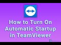 How to Turn On Automatic Startup in TeamViewer