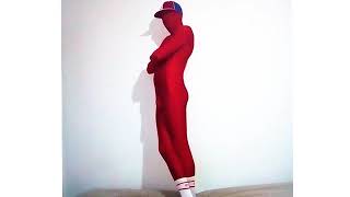 #Workout in red #Zentaisuit - #Stretching in #Morphsuit from #Aliexpress