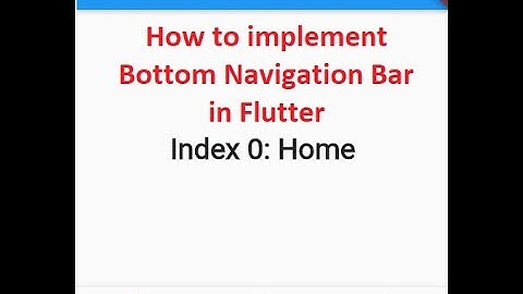 How to implement Bottom Navigation Bar in flutter