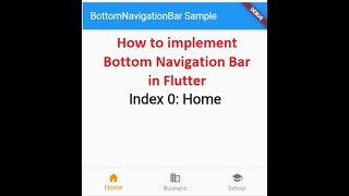 How to implement Bottom Navigation Bar in flutter