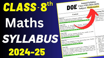Class 8 Maths Syllabus 2024-25 | Math Syllabus Class 8 | NCERT, Delhi