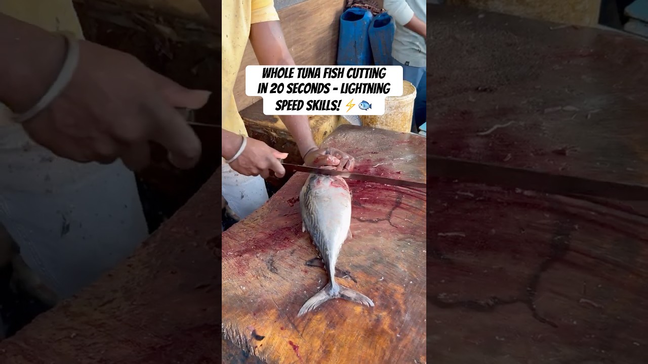 Whole Tuna Fish Cutting in 20 Seconds – Lightning Speed Skills! ⚡🐟