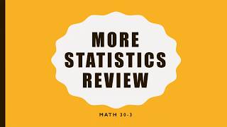 Math 30-3 - More Statistics Review (Percentiles)