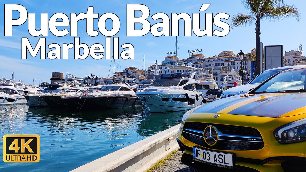 4k Walking Tour of Puerto Banús, Luxurious Marina in Marbella, Spain 