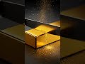 Ultra-realistic macro close-up of a shiny solid gold bar placed on a black luxury surface. #asmr