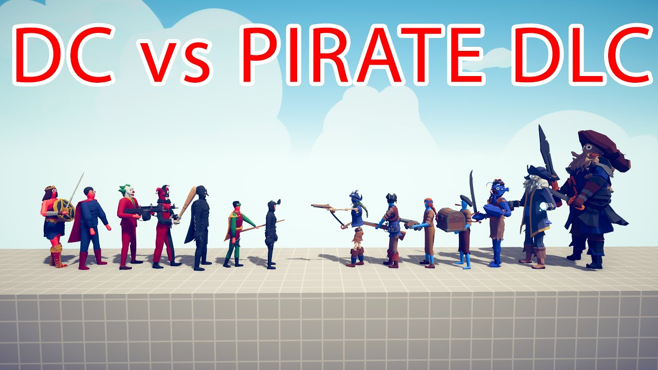 DC Team vs PIRATE DLC Team - Totally Accurate Battle Simulator TABS