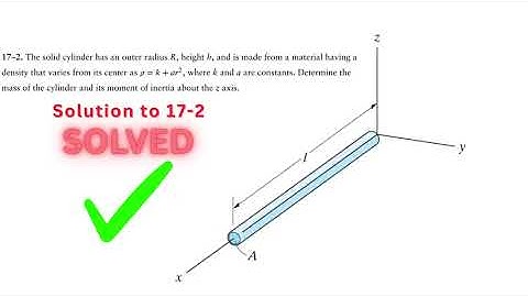Dynamics Hibbeler 17-2 Solution | The solid cylinder has an outer radius R, height h, and is made